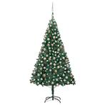 vidaXL Kunstkerstboom met verlichting en kerstballen 210 cm, Verzenden, Nieuw