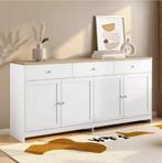 Buffetkast met 4 Deuren en 3 Lades – Houten Dressoir 160 cm, Huis en Inrichting, Kasten | Ladekasten, Verzenden, Nieuw