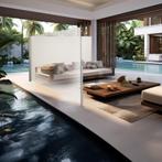 Aluminium dubbele windscherm uitschuifbaar met oprolmechanis, Tuin en Terras, Zonneschermen, Verzenden, Nieuw