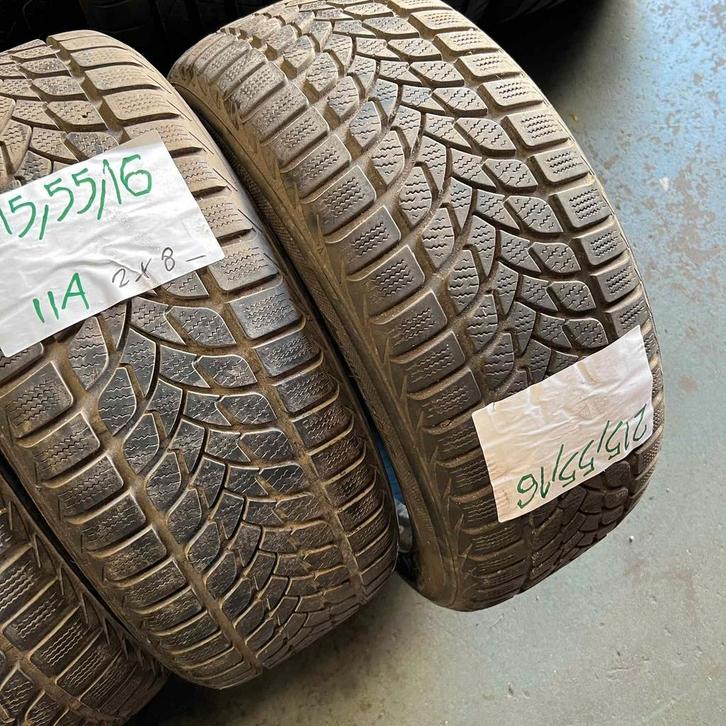 2 x Lassa 215-55-16 Winterbanden 8mm, Auto-onderdelen, Banden en Velgen, 16 inch, Winterbanden, 215 mm, Personenwagen, Gebruikt