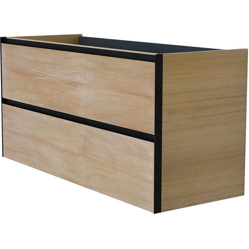 Wiesbaden Lotus Onderkast Met 2 Laden - 100x45.2cm - Naturel, Huis en Inrichting, Badkamer | Badkamermeubels, Nieuw, Ophalen of Verzenden
