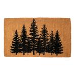 Deurmat Kokos handgeweven dennenbomen 75cm, Verzenden, Nieuw