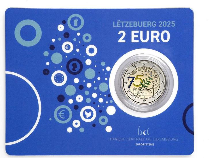 8 Euro Luxemburg 4 x 2 Euro 2025 Coincards Henri Schumann..., Postzegels en Munten, Munten | Europa | Euromunten, Verzenden