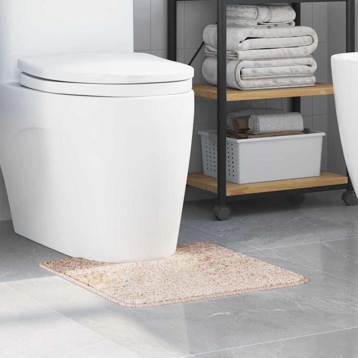 vidaXL Antislip Badmat met Toilet Cut Crème 50 x 50 cm PP, Huis en Inrichting, Badkamer | Badtextiel en Accessoires, Nieuw, Verzenden