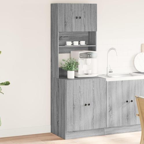 vidaXL Keukenkast 60x50x180 cm bewerkt hout grijs sonoma, Huis en Inrichting, Keuken | Keukenelementen, Grijs, Nieuw, Verzenden