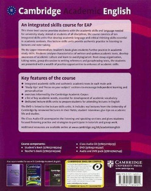 Cambridge Academic English B2 - Upp-Int students book, Boeken, Taal | Engels, Gelezen, Verzenden