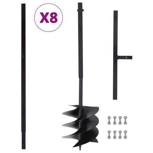 vidaXL Grondboor met handvat 250 mm met verlengbuis 8 m, Tuin en Terras, Hand-tuingereedschap, Nieuw, Verzenden