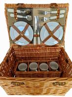 Picknickmand (23) - Aardewerk, Glas, Hout, Leder -