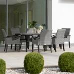 Wicker tafel Foggia met 6 stoelen Rosarno - grijs, Tuin en Terras, Nieuw, Verzenden