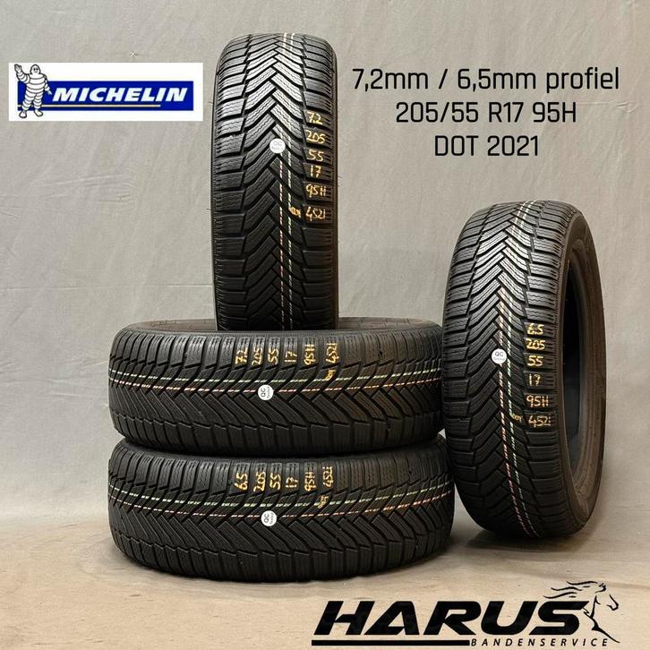 205/55/17 95H Michelin winterbanden 7,2/6,5mm profiel 4X, Auto-onderdelen, Banden en Velgen, 17 inch, Erkend duurzaam, Winterbanden