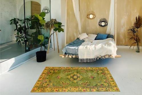 Groen vintage - Vloerkleed - 222 cm - 111 cm - met, Antiek en Kunst, Kunst | Designobjecten