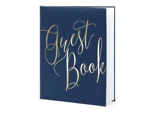 Gastenboek Blauw 24,5cm, Hobby en Vrije tijd, Feestartikelen, Nieuw, Verzenden