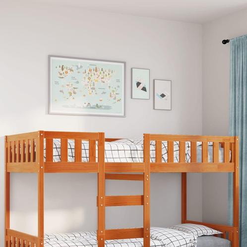 vidaXL Kinderbed zonder matras massief grenenhout wasbruin, Huis en Inrichting, Slaapkamer | Bedden, Bruin, Nieuw, Hout, Verzenden