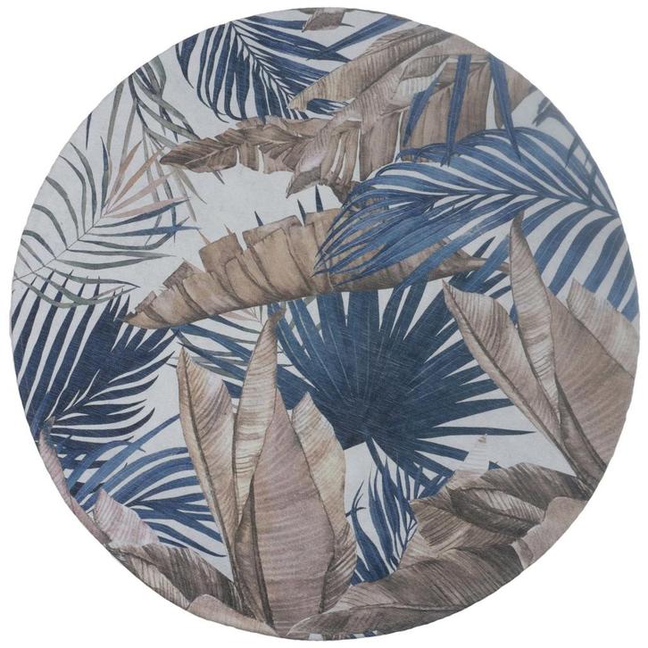 Vloerkleed Palm Blue Rond ø160 cm - Meerdere afmetingen, Huis en Inrichting, Stoffering | Tapijten en Kleden, Nieuw, Ophalen of Verzenden