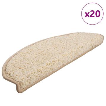vidaXL Trapmatten 20 st 65x21x4 cm Crème Halfrond Groot beschikbaar voor biedingen