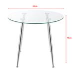 [en.casa] Glazen tafel Humppila rond 75x80 cm chroom en tran, Verzenden, Nieuw