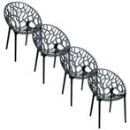 Garden Impressions Crystal tuinstoel zwart - 4 stuks, Verzenden, Nieuw