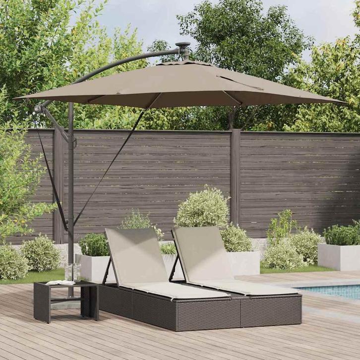 vidaXL Cantilever Banana Parasol Taupe 249 x 249 x 250 cm, Tuin en Terras, Parasols, Nieuw, 2 tot 3 meter, Verzenden