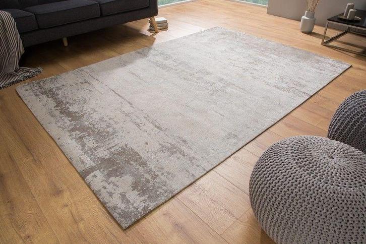 Vintage katoenen tapijt MODERN ART 240x160cm beige grijs, Huis en Inrichting, Stoffering | Tapijten en Kleden, Ophalen of Verzenden