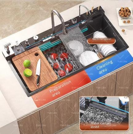 RVS Waterval Spoelbak – Digitale Enkele Sleuf, Huis en Inrichting, Badkamer | Badkamermeubels, Nieuw, Verzenden