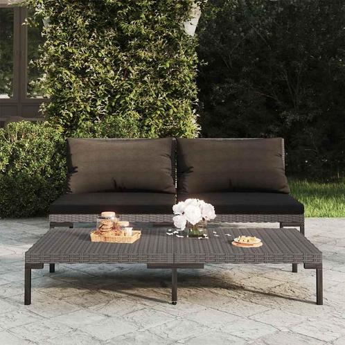 vidaXL Tuinbanken 2 st met kussens halfrond poly rattan, Tuin en Terras, Tuinsets en Loungesets, Nieuw, Rotan, Verzenden