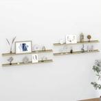 Set van 4 Wandplanken – Wit en Sonoma Eiken MDF 115 cm, Huis en Inrichting, Kasten | Wandmeubels, Verzenden, Nieuw