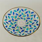 Secoloventesimo - Schotel - Leaves gold n blu plate - 24 kt