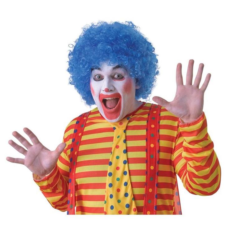 Verkleed clown pruik blauw voor volwassenen - Pruiken unisex, Hobby en Vrije tijd, Feestartikelen, Ophalen of Verzenden