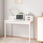 vidaXL Bureau 110x50x93 cm massief grenenhout wit, Verzenden, Nieuw
