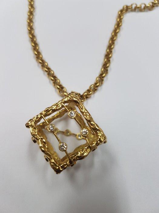 Halsketting - 18 karaat Geel goud Diamant (Natuurlijk), Sieraden, Tassen en Uiterlijk, Kettingen