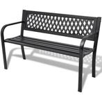 vidaXL Tuinbank 118 cm staal zwart, Tuin en Terras, Verzenden, Nieuw, Metaal