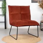 40% Korting: Velvet fauteuil Malaga koper, Huis en Inrichting, Fauteuils, Ophalen, Zo goed als nieuw, Stof, Velvet chique, Modern