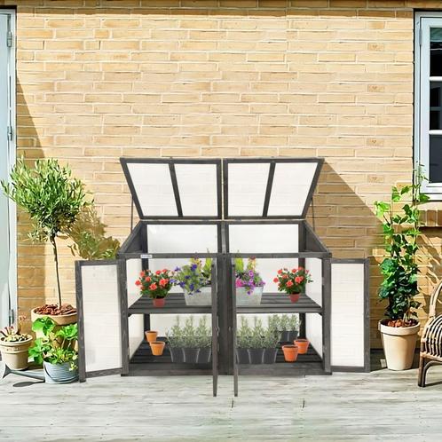 Kweekkas | Broeikas | Tuinkas | 120x49x97,5 cm | Vurenhout, Tuin en Terras, Kassen, Polycarbonaat, Overige materialen, Nieuw, Kweekkas