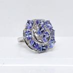 Zonder Minimumprijs - Ring Zilver - 4.10ct. tw. Tanzaniet -, Sieraden, Tassen en Uiterlijk, Ringen, Nieuw