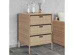 vidaXL - Tuinkast - 3 lades - 55x59x80 cm - beige, Huis en Inrichting, Verzenden, Zo goed als nieuw