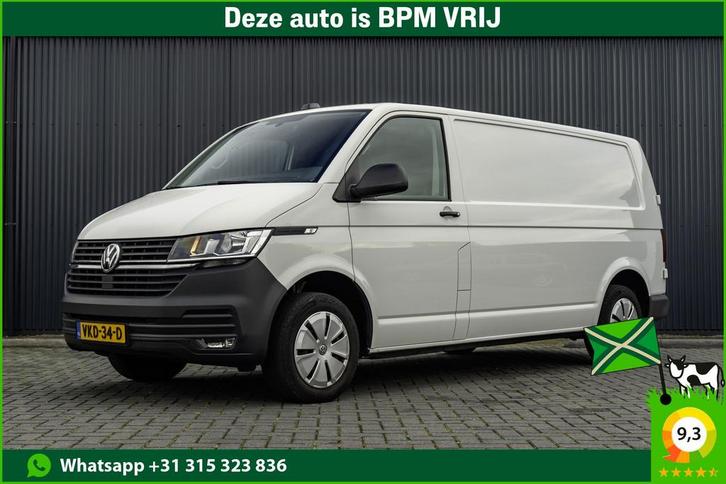 Volkswagen Volkswagen Transporter T6.1 TDI | L2H1 | Automaat, Auto's, Bestelauto's, Onderhoudsboekje, Lease, Zwart, Automaat, Wit