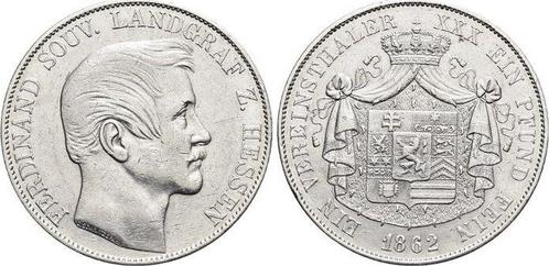 Vereinstaler, daalder 1862 Hessen-homburg Ferdinand 1848-..., Postzegels en Munten, Munten | Europa | Niet-Euromunten, Verzenden