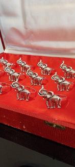 Servetring (12) - Olifanten - zilveren metaal, Antiek en Kunst