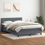 vidaXL Boxspring met matras fluweel donkergrijs 140x210 cm, Verzenden, Nieuw, Grijs, Stof
