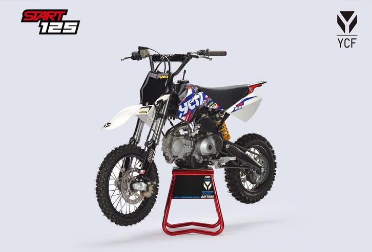 YCF START 125 BLAUW ROOD Minibike Pitbike Cross, Fietsen en Brommers, Minibikes, Midibikes en Pitbikes, Pitbike, Nieuw, Verzenden