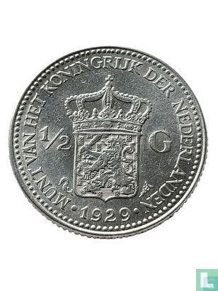 Nederland ½ gulden 1929 (type 2), Postzegels en Munten, Munten | Nederland, Losse munt, Goud, Zilver, Verzenden