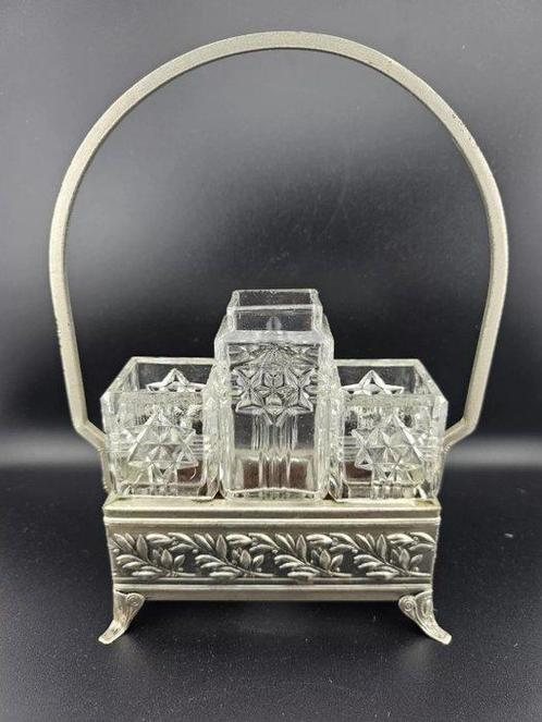 Olie-en-azijnstelletje - weisblech - Menagère Art Deco, Antiek en Kunst, Kunst | Designobjecten