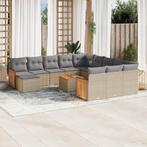 vidaXL 13-delige Loungeset met kussens poly rattan beige, Tuin en Terras, Tuinsets en Loungesets, Verzenden, Nieuw, Rotan, Loungeset