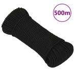 vidaXL Werktouw 4 mm 500 m polyester zwart, Verzenden, Nieuw