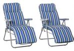 Set van 2 Verstelbare Opvouwbare Loungestoelen met Kussens, Verzenden, Nieuw