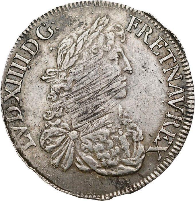Frankrijk. Louis XIV (1643-1715). Ecu 1671, Rennes, Postzegels en Munten, Munten | Europa | Euromunten
