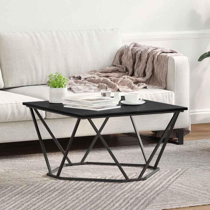 vidaXL Salontafel Zwart eiken 80 x 80 x 45 cm Engineered, Huis en Inrichting, Tafels | Salontafels, Vierkant, Nieuw, Overige houtsoorten