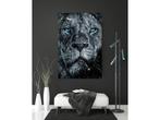 Veiling - Canvas Schilderij 90x60cm Blue Eyes Lion, Nieuw