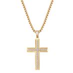 Fako Bijoux® - Ketting Met Kruisje Kristal - Diamond Cross -, Verzenden, Nieuw