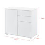 Commode Paarl druk en open 74x79x36 cm wit hoogglans, Huis en Inrichting, Kasten | Dressoirs, Verzenden, Nieuw